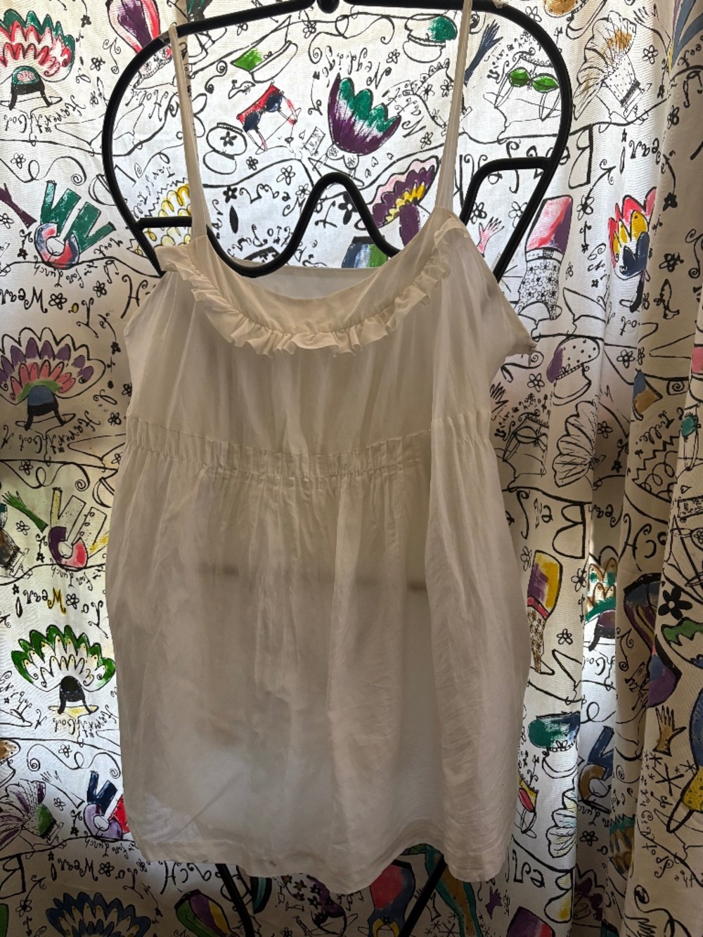 Kensie 100% cotton ruffle tank top